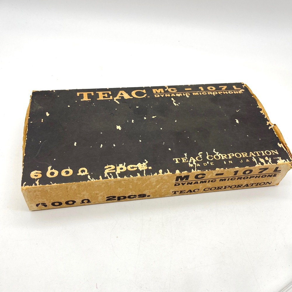 TEAC MC-107L Dynamic Microphone Pair 600 Ohm Vintage New Old Stock Japan